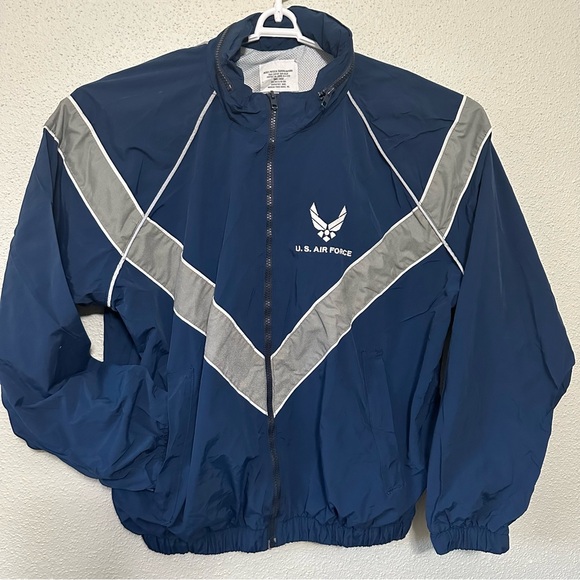 U.S. Air Force Men's Blue and Gray Windbreaker - Picture 1 of 7